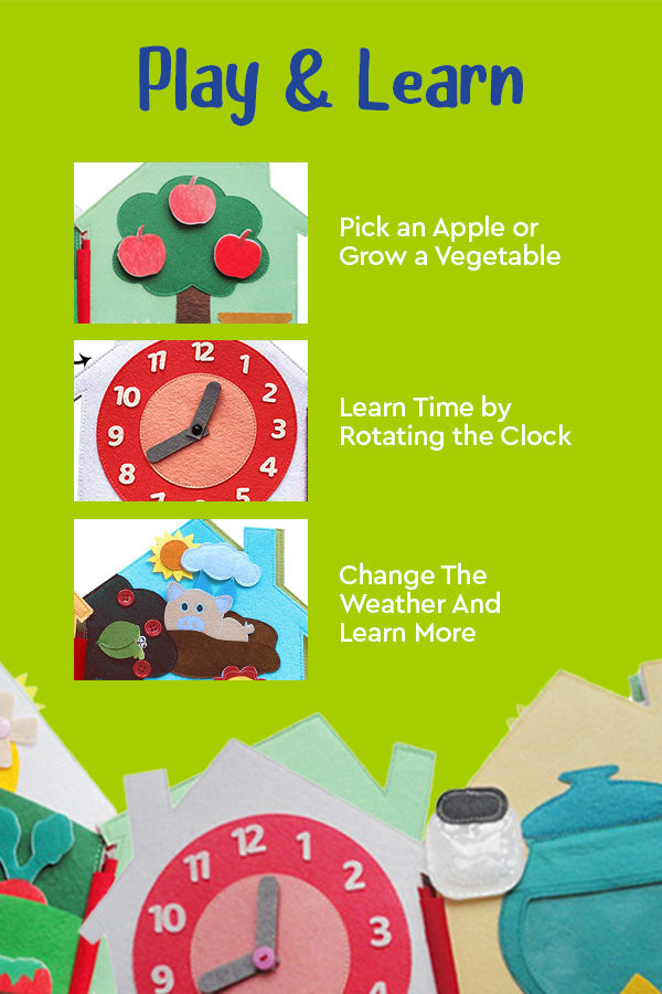 Interaktywna edukacyjna książka dla dzieci Montessori My Farm Day Book