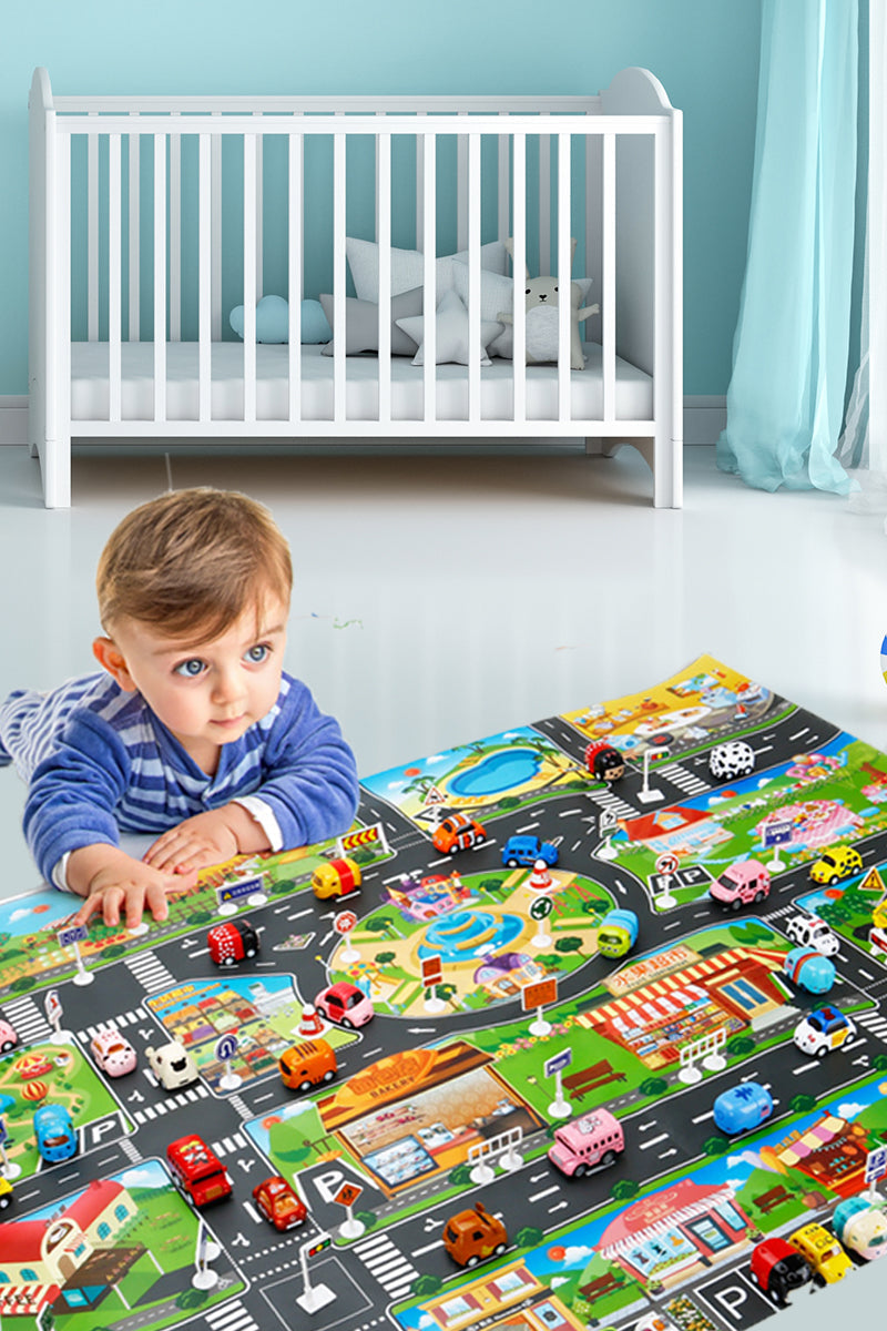 Montessori Mapa miasta z odłączanymi samochodzikami Zabawki